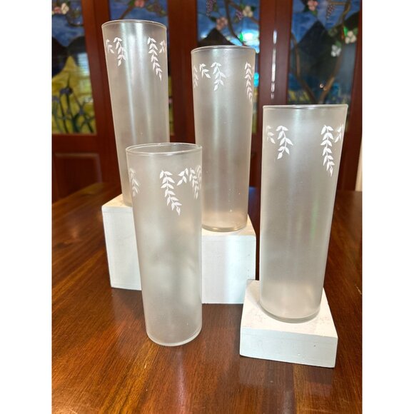 Vintage Libbey Frosted Pixie Nymph Fairy Tom Collins Glasses. - Picture 7 of 8